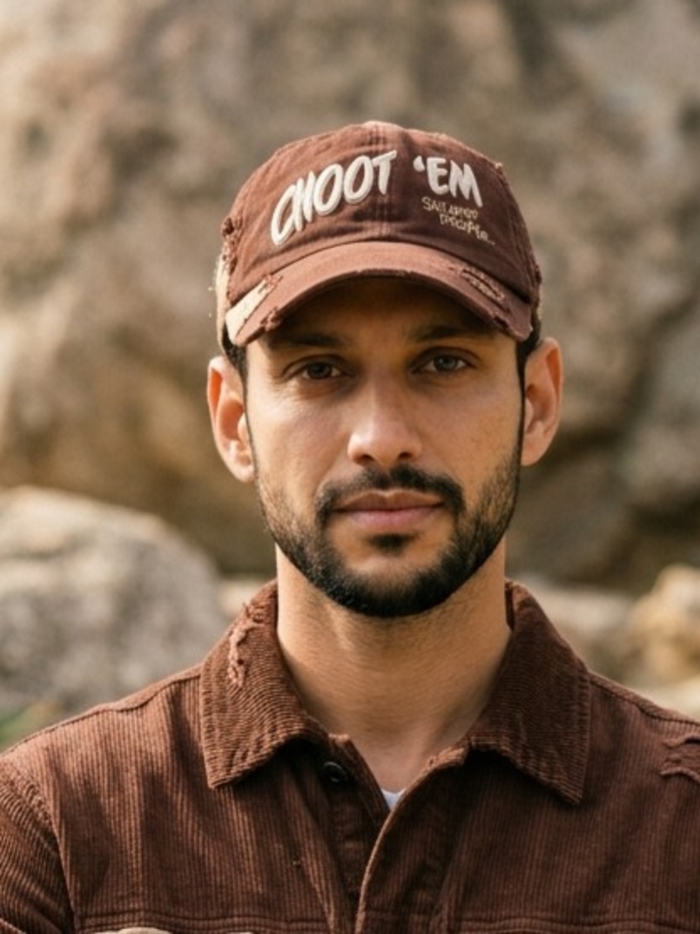 History Channel "Choot 'Em" Swamp People brown/Camo Distressed Strapback Cap OS